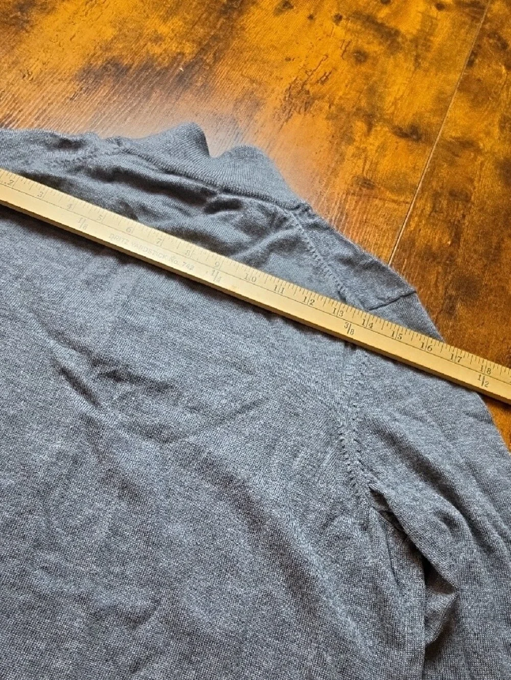 JOSEPH A. BANK | 100% Merino Wool Quarter Zip Mock Neck Sweater Gray | L Tall